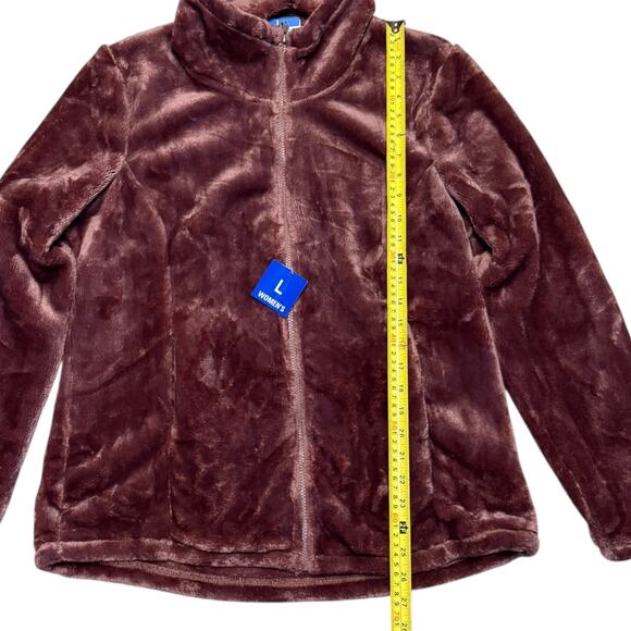 32 Degrees Heat Soft Faux Fur Purple Zip Front Jacket Large - Picture 3 of 4